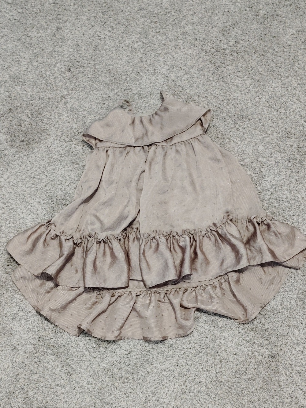 GAP Girls' Taupe Ruffle Tiered Dress
